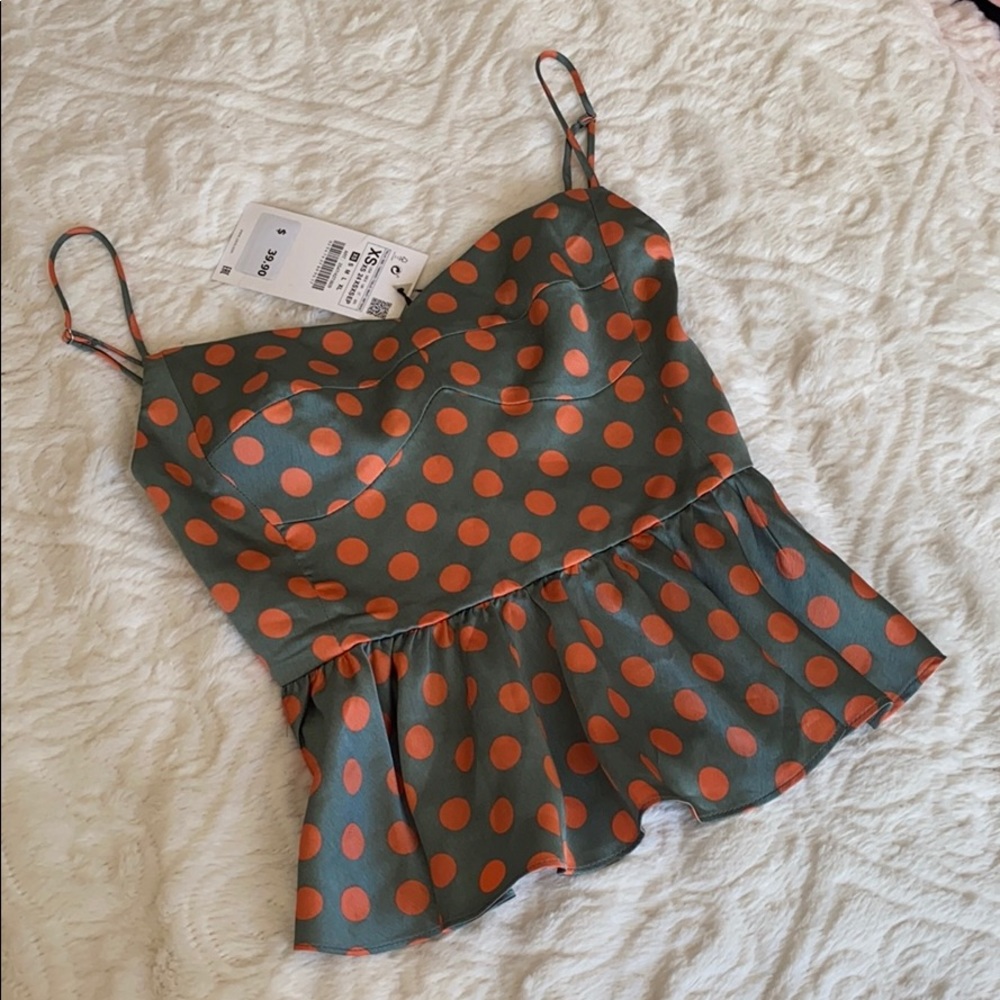 Zara polka dot top